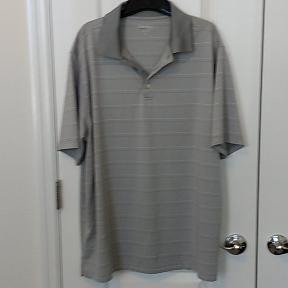 WALTER HAGEN LIGHT GRAY WITH WHITE AND GRAY POLO